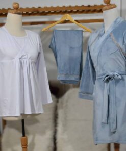 Pyjama Velours Douceur –Bleu Pastel