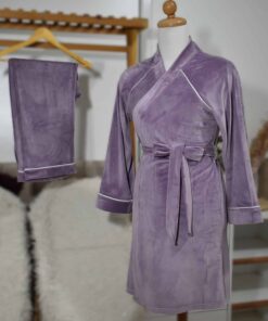 Alternative view of Pyjama Velours Douceur – Violet