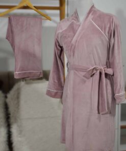 Alternative view of Pyjama Velours Douceur – Vieux Rose