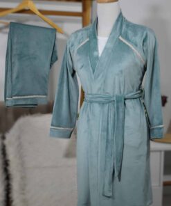 Alternative view of Pyjama Velours Douceur – Vert Sauge