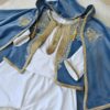 Tenue traditionnelle velour Enfant  _ Bleu Pastel & Doré