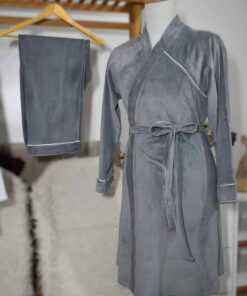Alternative view of Pyjama Velours Douceur – Gris