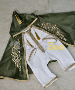 Ensemble Traditionnel Bébé garçon– 2 Pièces –vert & Doré