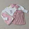 Ensemble fille – Jupe rose imprimée & pull molleton gratté