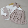 Ensemble Fille Spécial Aïd – Jupe Velours & Haut Brodé | Babyboo