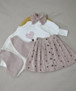 Alternative view of Ensemble Fille Spécial Aïd – Jupe Velours & Haut Brodé | Babyboo