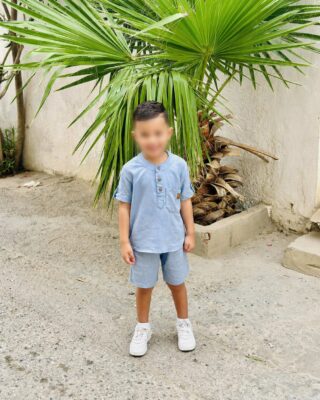 Ensemble Lin Bleu Bébé & Enfant – Tenue d'Été & Cérémonie | Babyboo