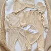 Pack Naissance Complet – Trousseau Maternité 8 Pièces (Beige & Rayé)
