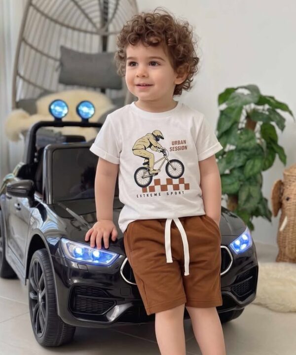 Alternative view of Ensemble Été - T-shirt Blanc "Urban Session" et Short Marron