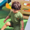Ensemble en Lin Bébé et Enfant Vert Olive – Tenue Été & Cérémonie | Babyboo