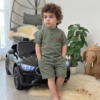 Ensemble en Lin Bébé et Enfant Vert Amande – Tenue Été & Cérémonie | Babyboo
