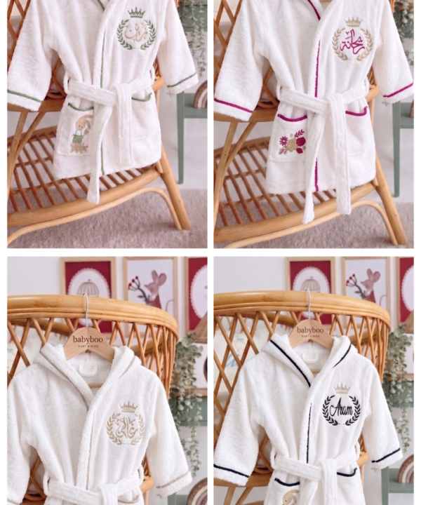 Alternative view of Peignoir Enfant Pur Coton Doux personnalisé - motifs Couronne