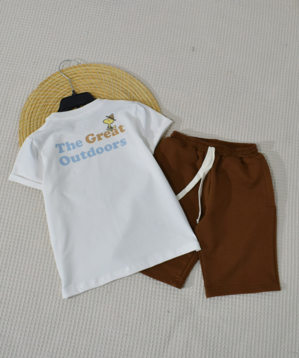 Alternative view of Ensemble Été - T-shirt Blanc Snoopy et Short Marron