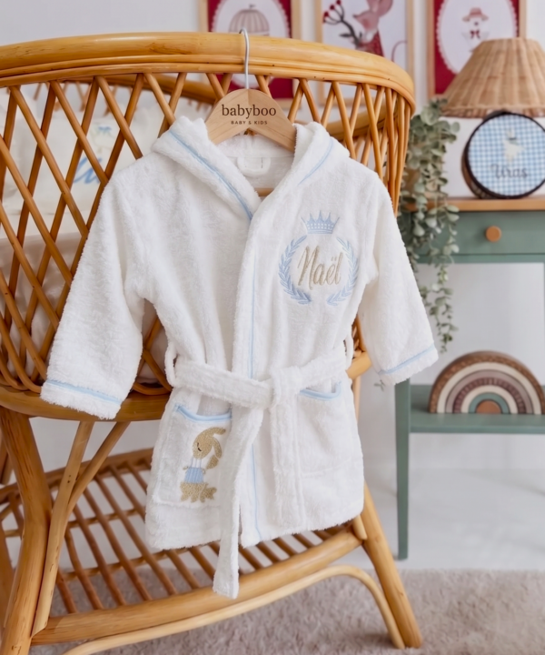 Peignoir Enfant Pur Coton Doux personnalisé - motifs Couronne