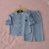 Ensemble en Lin Garçon – Bleu Pastel – Pantalon et Chemise à Manches Longues | Babyboo