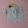 Ensemble en Lin Garçon – gris clair – Pantalon et Chemise à Manches Longues | Babyboo