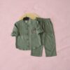 Ensemble en Lin Garçon – Vert  – Pantalon et Chemise à Manches Longues | Babyboo