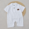 Barboteuse en Lin Premium pour Bébé - Blanc | Babyboo