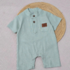 Barboteuse en Lin Premium pour Bébé - vert | Babyboo