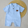 Barboteuse en Lin Premium pour Bébé - ciel | Babyboo