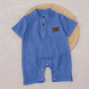 Barboteuse en Lin Premium pour Bébé - Bleu | Babyboo