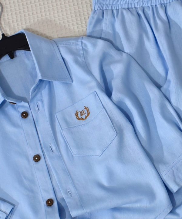 Ensemble Garçon Premium Chemise et Pantalon - Ciel – Image 3