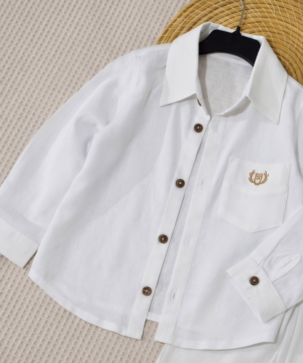 Ensemble Garçon Premium Chemise et Pantalon - Blanc – Image 3