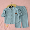 Ensemble en Lin Garçon – vert pastel  – Pantalon et Chemise à Manches Longues | Babyboo