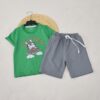 Ensemble Été – T-shirt vert gazon "Air Force " et Short Gris
