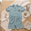 Ensemble en Lin Bébé et Enfant Bleu vert  – Tenue Été & Cérémonie | Babyboo