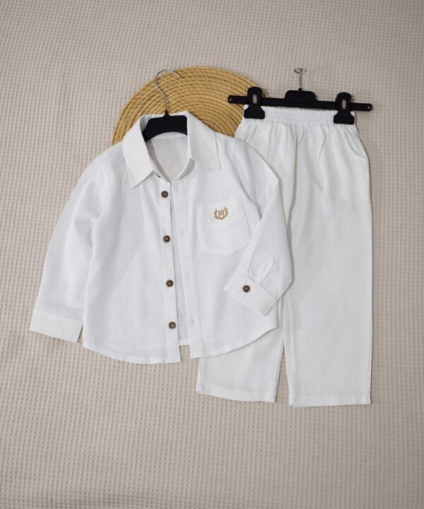 Ensemble Garçon Premium Chemise et Pantalon - Blanc
