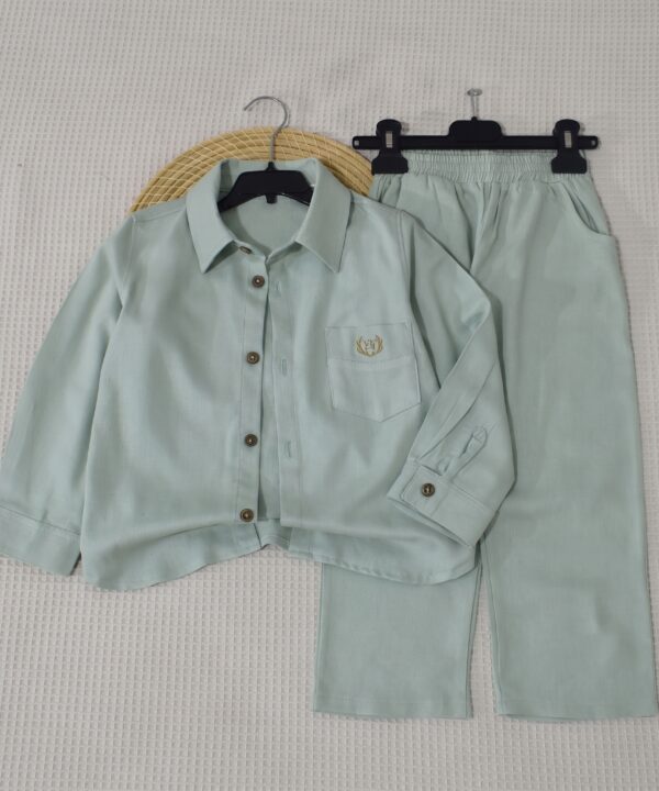 Ensemble Garçon Premium Chemise et Pantalon - Vert d'eau