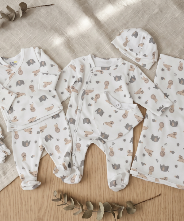 PACK Naissance 7 Pièces - Motif Safari
