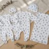 PACK Naissance 7 Pièces - Motif Bleu Safari