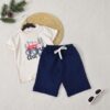 Ensemble Été - T-shirt "cool " et Short Bleu Marine