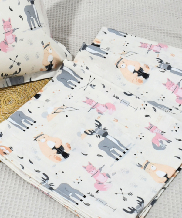 Alternative view of Parure de Lit Bébé 100% Coton "Tribu des Animaux Boho" - 3 Pièces