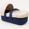 Landau Sortie Clinique Personnalisé – Bleu Marine & Beige avec Finition Dorée