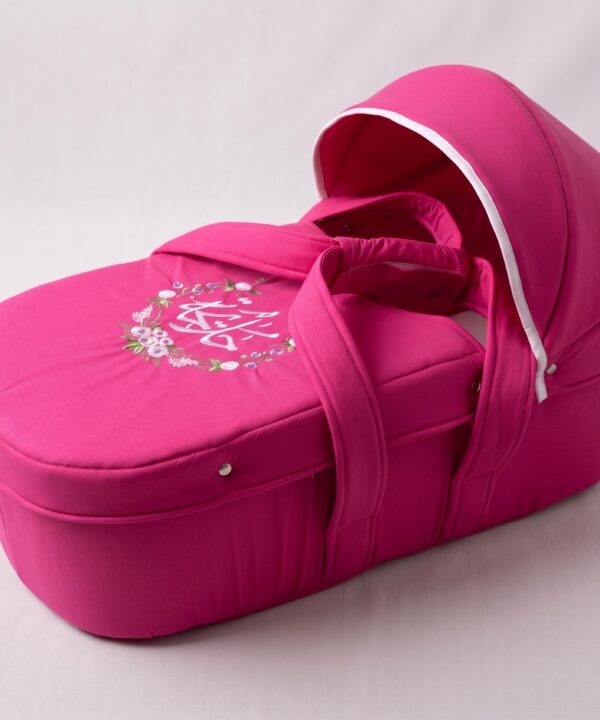 Landau Sortie Clinique Personnalisé – Rose Fuchsia à Motif Floral