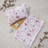 Parure de Lit Bébé 100% Coton "Petite Oursonne & Ballon Rose" - 3 Pièces