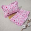 Parure de Lit Bébé Pur Coton à Volants – Motif Éléphants et Ballons Rose