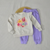 Ensemble Jogging Fille "أنا الأميرة" (Je suis la Princesse) – Beige & Lilas